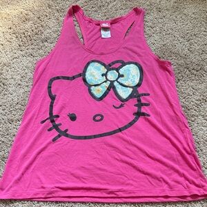 Hello Kitty Hot Pink Tank Top with Sequin Bow